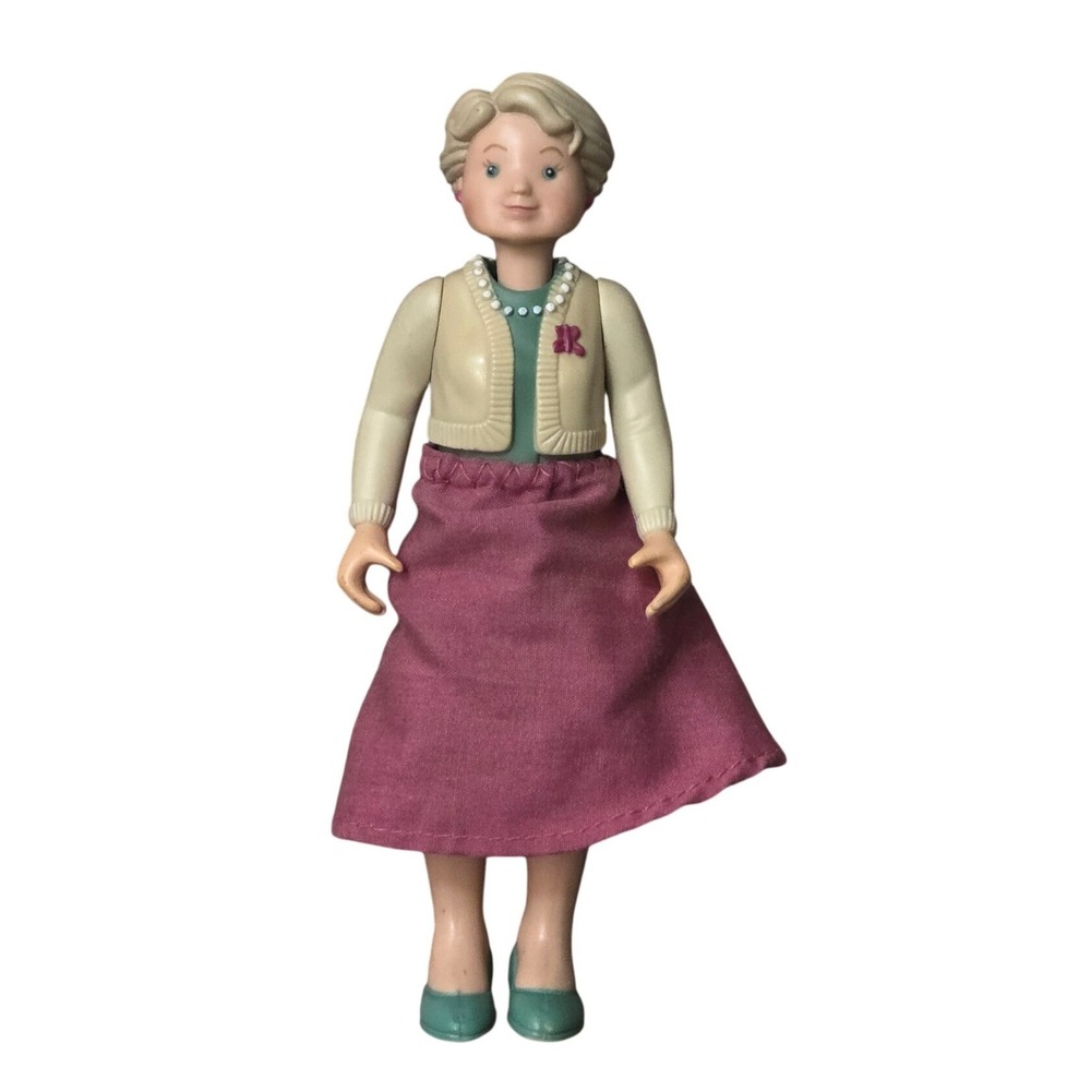 Vintage‎ 1993 Fisher Price Loving Family Grandma Dollhouse Figure Purple Skirt